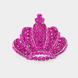 Crown Crystal Rhinestone Pave Pin Brooch