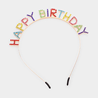 
Happy Birthday Crystal Rhinestone Headband 
