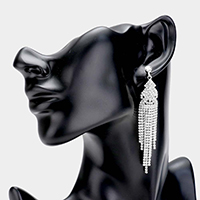 Rhinestone Multi Strand Drop Evening Earrings 
