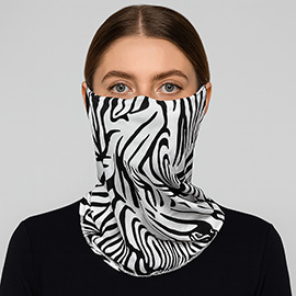Zebra Print Face Tube Mask / Scarf