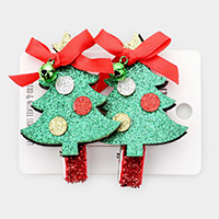 2PCS - Bling Christmas Tree Snap Alligator Hair Clips
