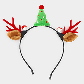 Christmas Tree Pom Pom Reindeer Antler Headband