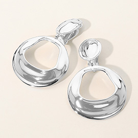 Abstract Cut Out Metal Clip on Earrings
