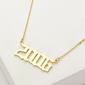Gold Dipped 2006 Birth Year Plate Pendant Necklace