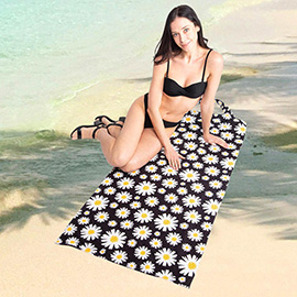 Daisy Print Beach Towel and Tote Bag