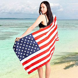 American USA Flag Print Beach Towel and Tote Bag
