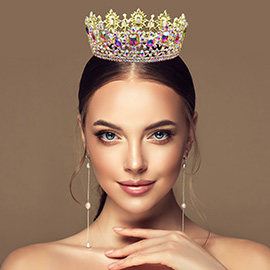 Emerald Cut Teardrop Stone Accented Queen Tiara