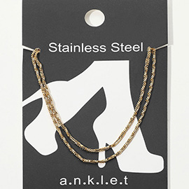 Stainless Steel Metal Chain Double Layered Anklet