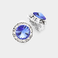 Rivoli Cut Genuine Crystal Clip on Earrings