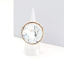 Round Stone Accented Stretch Ring