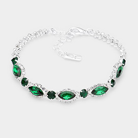 Marquise Stone Accented Evening Bracelet