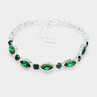 Marquise Stone Accented Evening Bracelet