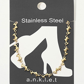 Stainless Steel Dolphin Link Anklet