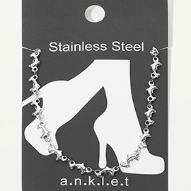 Stainless Steel Dolphin Link Anklet