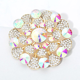 Bubble Stone Flower Pin Brooch