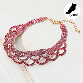 Draped Rhinestone Evening Anklet
