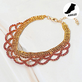 Draped Rhinestone Evening Anklet