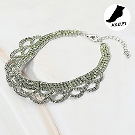Draped Rhinestone Evening Anklet