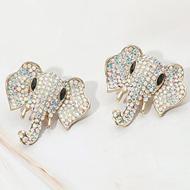 Stone Embellished Elephant Earrings