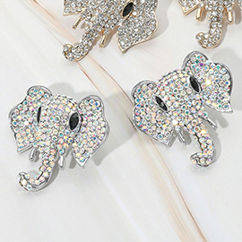 Stone Embellished Elephant Earrings