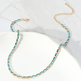 Rectangle Stone Necklace