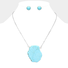 Abstract Natural Stone Pendant Necklace