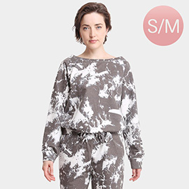 Tie Dye Boat Neck Loungewear Sweatshirts Top