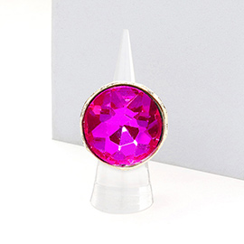 Round Stone Accented Stretch Ring