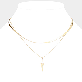 Lightning Pendant Double Layered Necklace