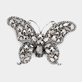 Multi Stone Butterfly Pin Brooch
