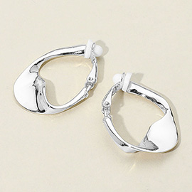 Abstract Metal Clip On Earrings