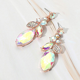 Marquise Stone Accented Dangle Evening Earrings