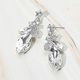 Marquise Stone Accented Dangle Evening Earrings