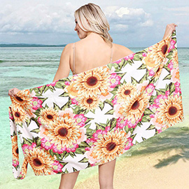 Sunflower Print Beach Towel and Tote Bag