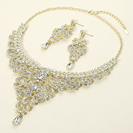 Multi Stone Embellished Evening Necklace