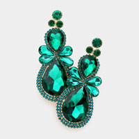 Teardrop Accented Dangle Evening Earrings