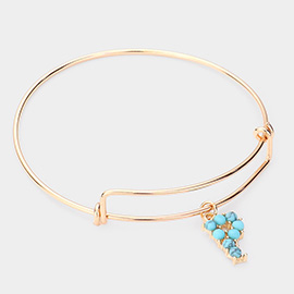 -P- Turquoise Embellished Initial Monogram Charm Bracelet