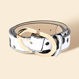 Cow Patterned Faux Leather Belt