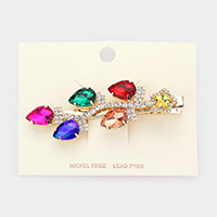 Colorful Teardrop Stone Snap Alligator Hair Clip
