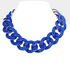 Stone Embellished Chunky Chain Necklace