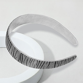 Calf Genuine Leather Zebra Print Headband