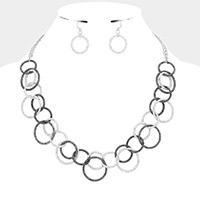 Multi Link Open Circle Metal Necklace
