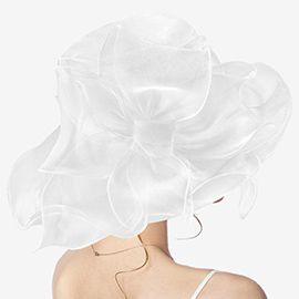 Detachable Velcro Bow Organza Dressy Hat
