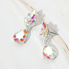 Teardrop Stone Dangle Evening Earrings