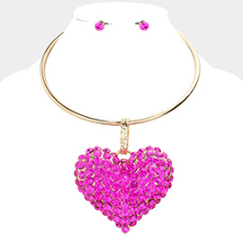 Pearl Cluster Heart Pendant Necklace