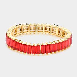 Baguette Stone Stretch Evening Bracelet