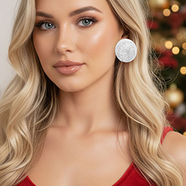 Rhinestone Pave Round Evening Earrings