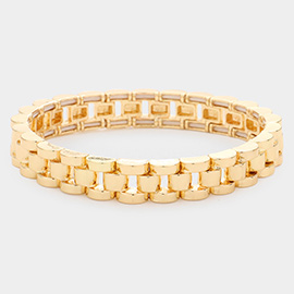 Metal Rectangle Cluster Stretch Bracelet