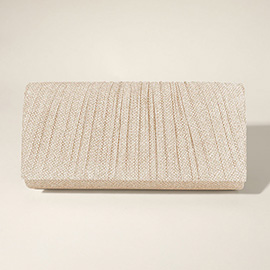 Pleated Shimmery Evening Clutch / Crossbody Bag