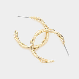 Braided Metal Hoop Earrings